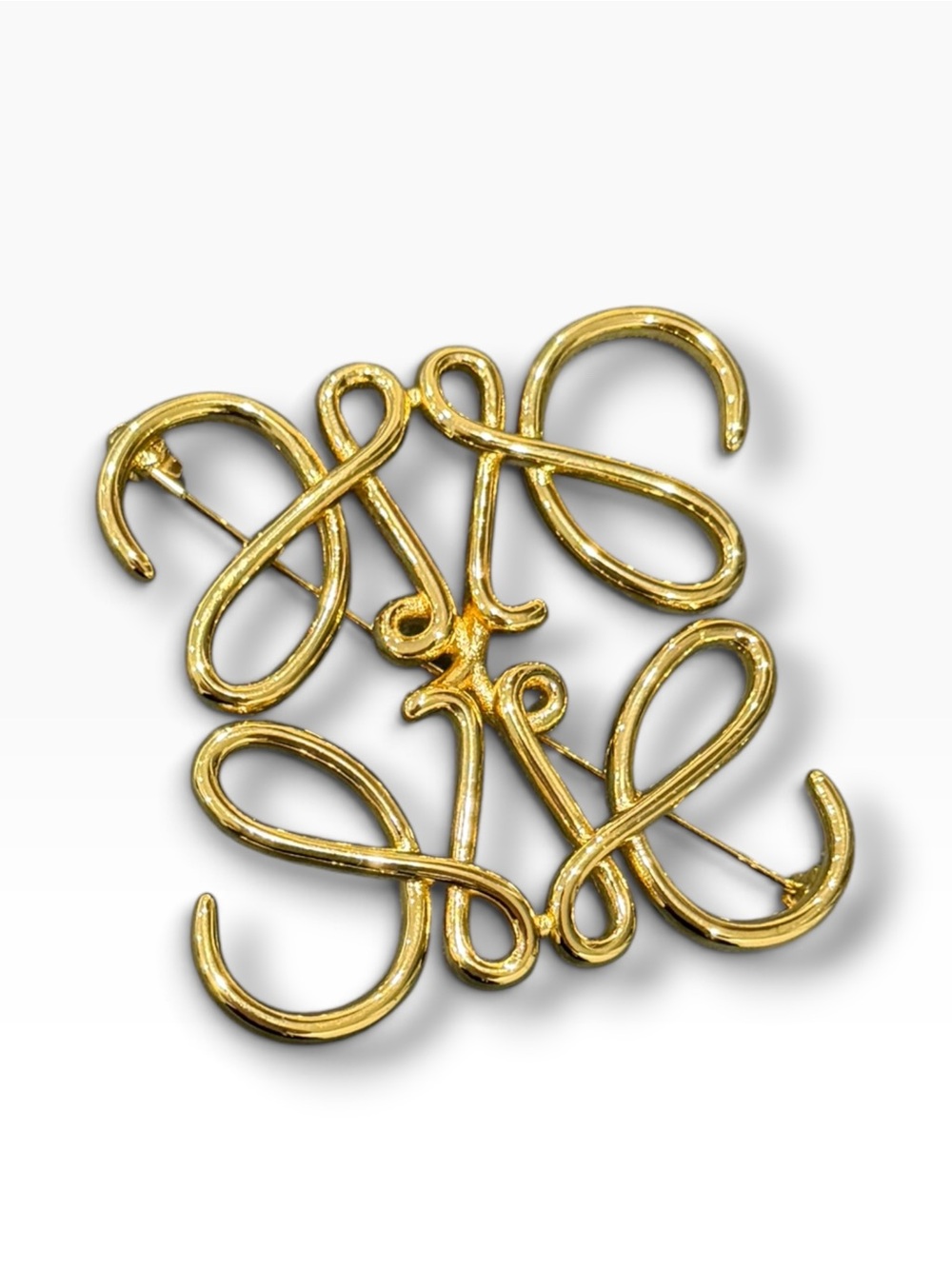 Loewe vintage anagram Brooch Pin gold